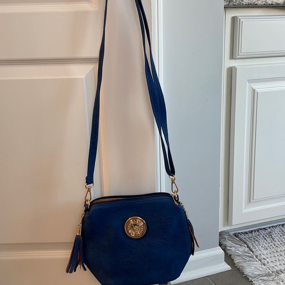 Leather Blue cross bag